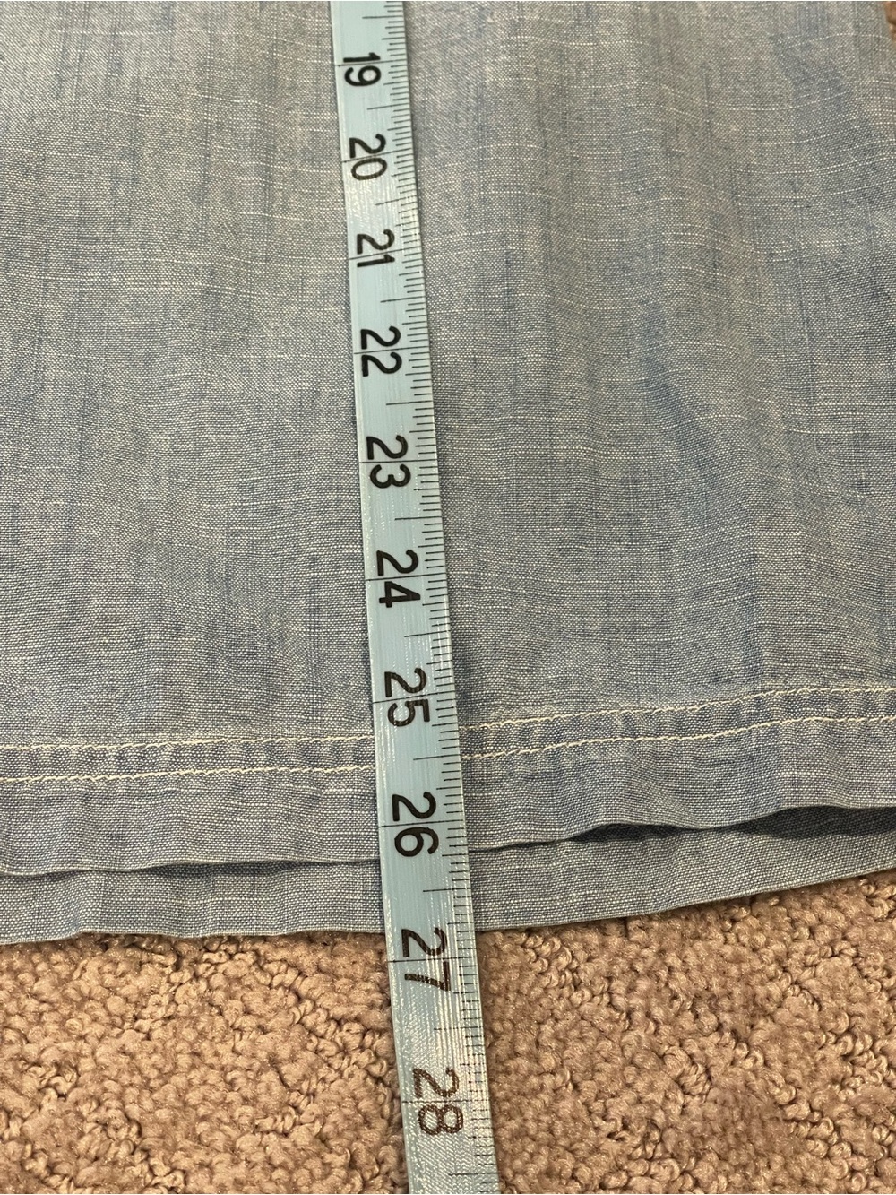 J. Crew Light Blue Chambray Popover Shirt, V-Neck, Collared, Long Sleeve, Size S - Picture 9 of 14